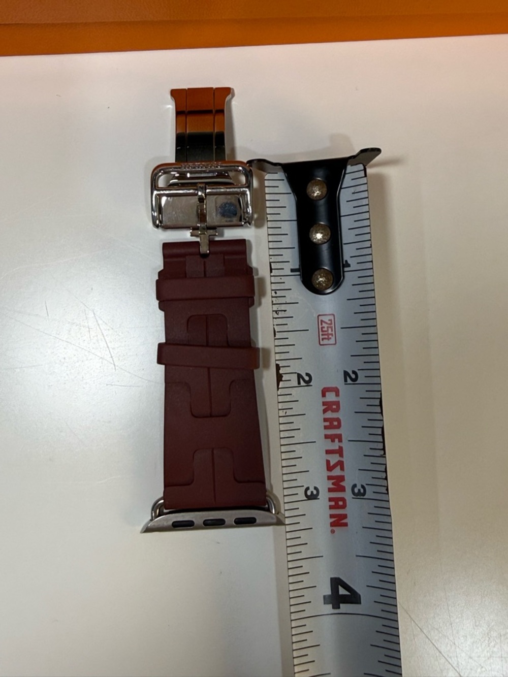 Apple Watch Hermès 45mm Rouge H Kilim Band w/ Stainless Steel Deployment Buckle - Picture 13 of 16